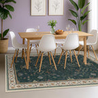 Hazo Haus Vintage Dark Green 6x8 Dining Room Rugs - Image 3