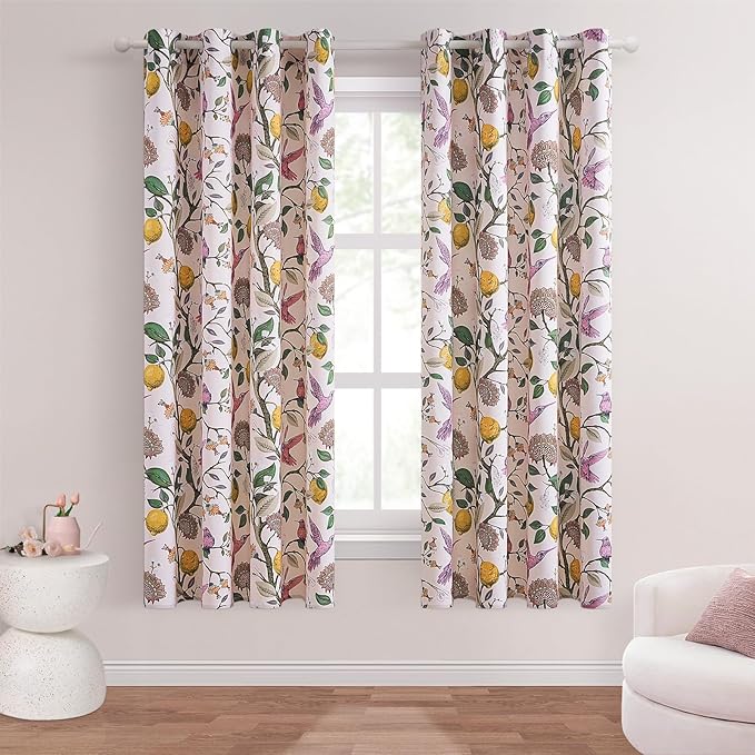 Topfinel Pink Blackout Window Curtains 72 Inch Length 2 Panels by Topfinel