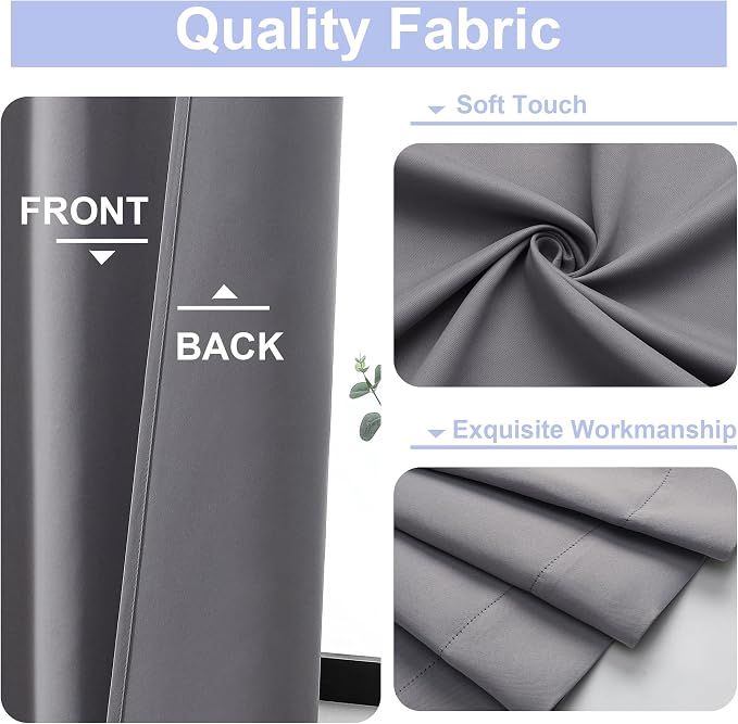Simplebrand Ava Light Grey Blackout Curtains - Image 3