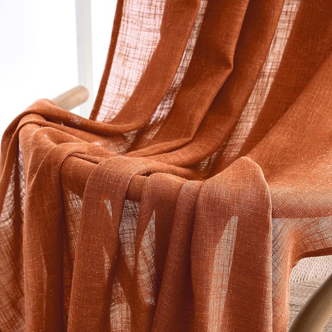 MIULEE Rust Curtains 84 Inch Length 2 Panels - Image 4