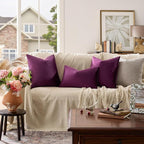 GIGIZAZA Purple Decorative Velvet Decorative 18x18 Throw Pillow Covers - Image 2