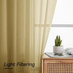 Simplebrand Gold Sheer Curtains 108 Inches Long, Extra Long Rod Pocket Solid - Image 5