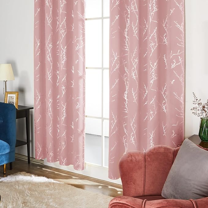 Deconovo Pink Curtains, Thermal Insulated Soundproof Privacy Curtain, 52 x 63 - Image 4