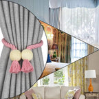 2 Pack Magnetic Curtain Tiebacks Cotton Hand Woven Tie Back Decorative Rope - Image 5