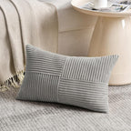 Fancy Homi 2 Packs Grey Lumbar Decorative Throw Pillow Covers 16x32 Inch - Image 2