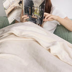 Bedsure GentleSoft Fleece Blankets Queen Size Cream - Image 2