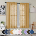 Simplebrand Gold Semi Sheer Curtains 63 Inch Length 2 Panels, Light Filtering by Simplebrand
