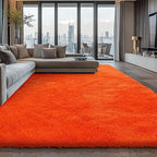 Orange Shag Area Rugs for Bedroom Living Room, 6X9 Ultra Soft Fluffy Area Rugs - Image 3