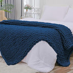 Bigacogo Chunky Knit Throw Blanket by Bigacogo