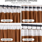 RYB HOME Orange Velvet Curtains 102 inches - Image 4