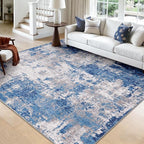 Washable Area Rugs Square 9ft Non-Slip Modern Abstract Soft by RELEANY