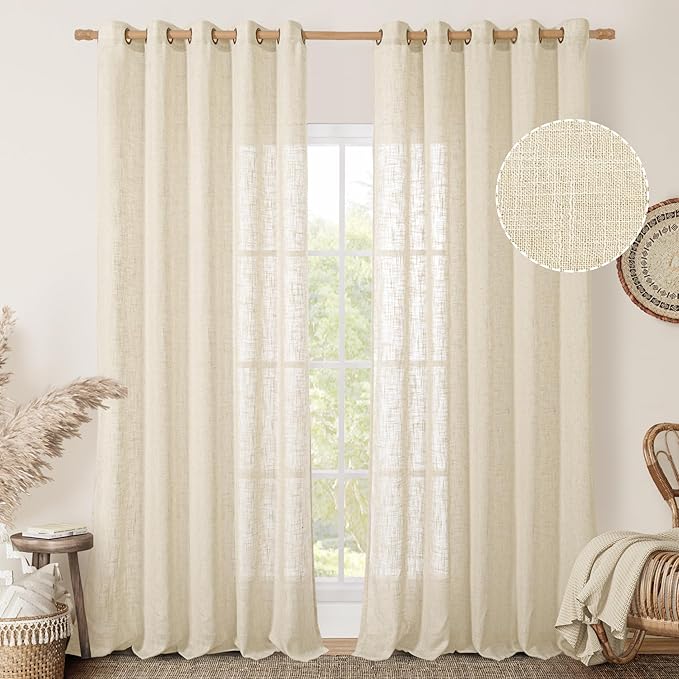 LAMIT Linen Curtains 84 Inches Long by LAMIT