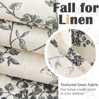 jinchan Linen Kitchen Valance for Windows 16 Inch Floral Double Layer Valance - Image 9