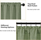 OWENIE Sage Green Valances for Windows 1 Pcs, Light Filtering Textured - Image 4
