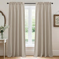 RYB HOME Natural Beige Linen Sheer Curtains 84 inches Long by RYBHOME