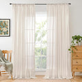 BGment 80 Inches Long Linen Semi Sheer Curtains by BGment