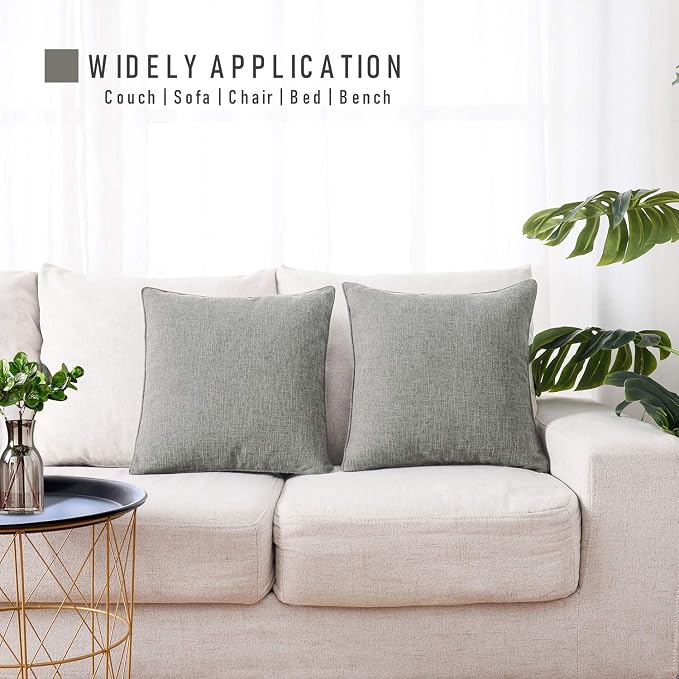 HPUK Linen Throw Pillow Covers Pack of 2, 18x18 Inch Accent Cushion Covers - Image 7