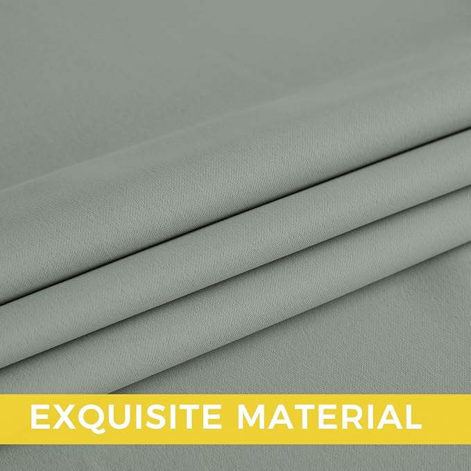 NICETOWN Room Darkening Draperies Curtains Panels, 2 Panels Sage Green W52 x - Image 6