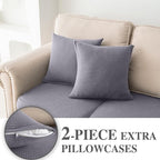 Couch Cushion Covers for Sectional Sofa L Shape Washable Separate Seat Chaise - Image 3