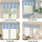 OVZME Valance for Windows, Light Filtering Faux Linen Textured Small Kitchen - Image 5