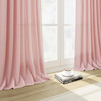 Pink Linen Curtains 90 Inch Long 2 Panels Set - Image 6