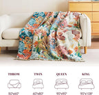 MSGKV Boho Throw Blanket for Bed Couch 100% Cotton Blanket 60"x80" Spring - Image 7