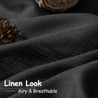 Linen Black Curtains 145 inch Extra Long - Image 5