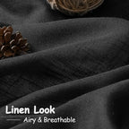 Black Sheer Linen Curtains 90 inch Length - Image 3
