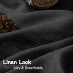 Nanspring Black Semi Sheer Linen Curtains 72 inch Length - Image 5