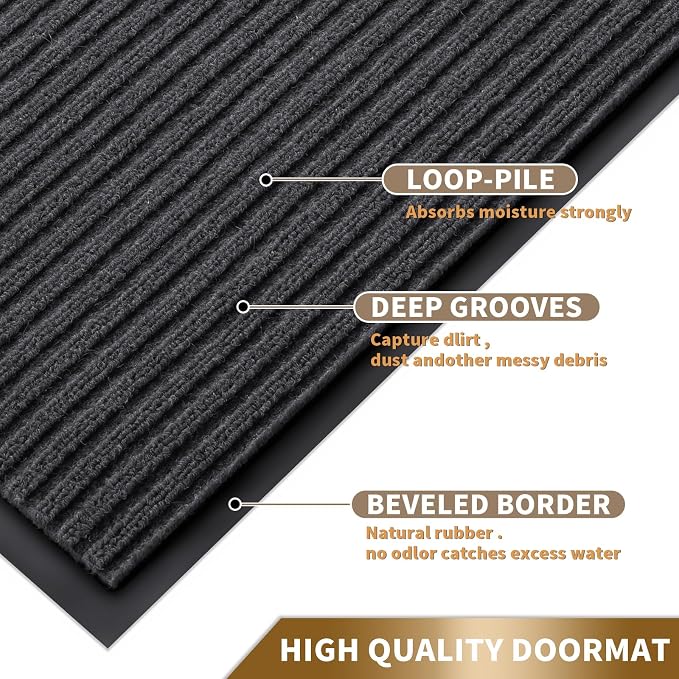 Yimobra Front Door Mat Outdoor Indoor Entrance, 100% Waterproof All-Season All - Image 3