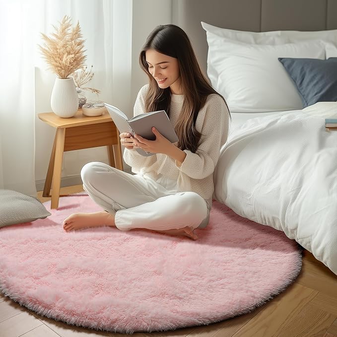 ONASAR Light Pink Round Area Rugs 3ft - Image 7