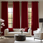 NICETOWN Room Darkening Draperies Curtains Panels, 2 Panels Burgundy Red W52 x - Image 2