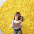 OLANLY Yellow Round Rugs for Bedroom by OLANLY