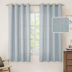 LAMIT Faux Linen Curtains for Bedroom, Grommet Thick Linen Drapes Light by LAMIT