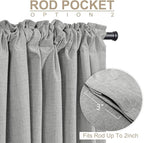 100% Blackout Shield Linen Blackout Curtains - Image 4