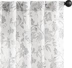 jinchan Linen Floral Curtains for Living Room, 96 Inch Length Curtains by JINCHAN