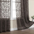 OWENIE Furman Chocolate Sheer Curtains 84 inches Long by OWENIE