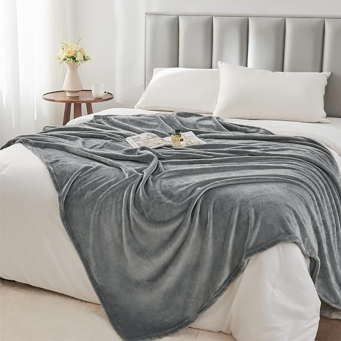 BEDELITE Fleece Blanket Twin Size Grey Throw Blanket - Image 6