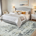 5x7 Area Rugs for Living Room Washable Rug: Anti-Skid Abstract Modern Living - Image 2