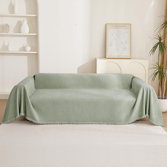 MYSKY HOME Chenille Sofa Slipcovers Sage Green Sofa Covers - Image 7