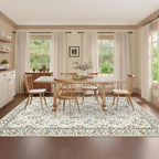 6x9 Machine Washable Area Rugs for Living Room Floral Stain Resistant Soft - Image 3