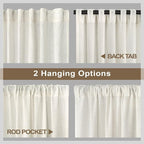 Extra Long Drapes 132 Inch Length Hanging Back Tab Rod Pocket Linen Sheer - Image 5