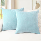 CaliTime Throw Pillow Covers Decorative 22 X 22 Inches Pack of 2 Cozy Chenille by CaliTime
