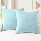 CaliTime Throw Pillow Covers Decorative 18 X 18 Inches Pack of 2 Cozy Chenille by CaliTime