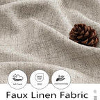 Linen Valances for Windows, Light Filtering Faux Linen Textured Small Short - Image 2