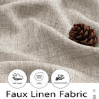 Valances for Windows, Light Filtering Faux Linen Textured Small Short Window - Image 3