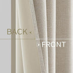 MIULEE Linen Curtains for Bedroom 100% Blackout Thermal Insulated Birch Grommet - Image 6