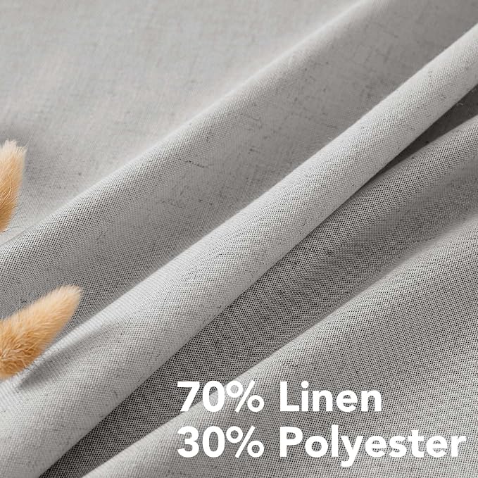 H.VERSAILTEX 2 Pack Ultra Luxurious High Woven Linen Elegant Semi Sheer Curtain - Image 4