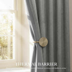 RYB HOME 100% Blackout Linen Textured Curtains 96 inches Long, Thermal - Image 4
