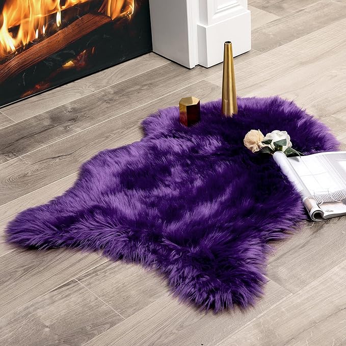 MIULEE Luxury Super Soft Fluffy Area Rug Faux Fur Sheepskin Rug Decorative by MIULEE